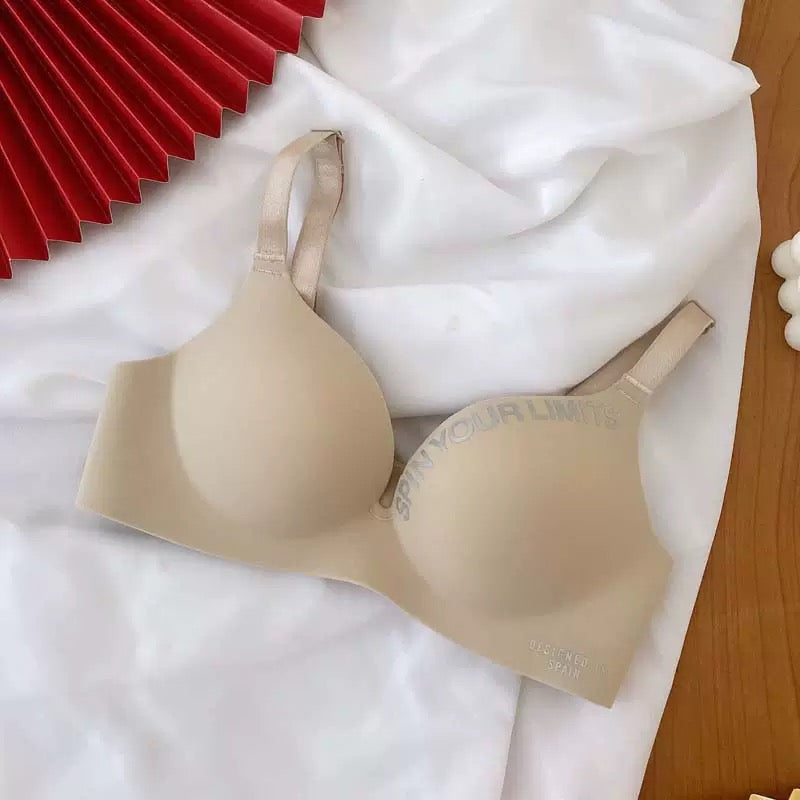 Wire-Free One-Piece Seamless Knitted Everyday Bra for Women Cross-Border Summer Breathable Underwear Adjusted-Straps