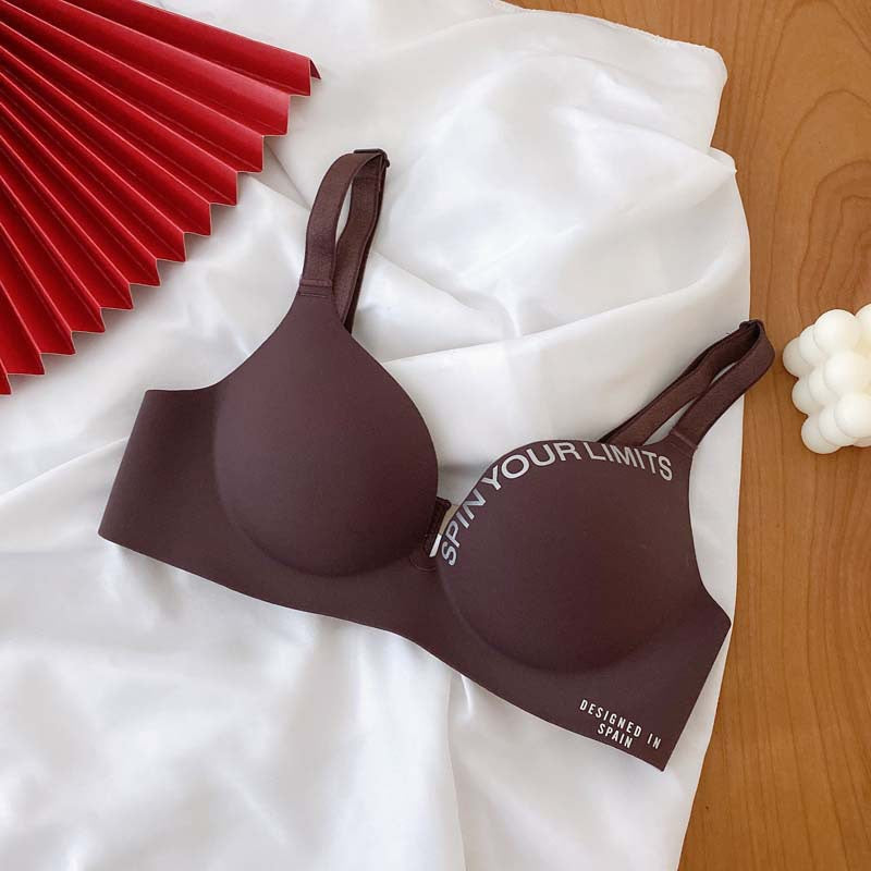 Wire-Free One-Piece Seamless Knitted Everyday Bra for Women Cross-Border Summer Breathable Underwear Adjusted-Straps