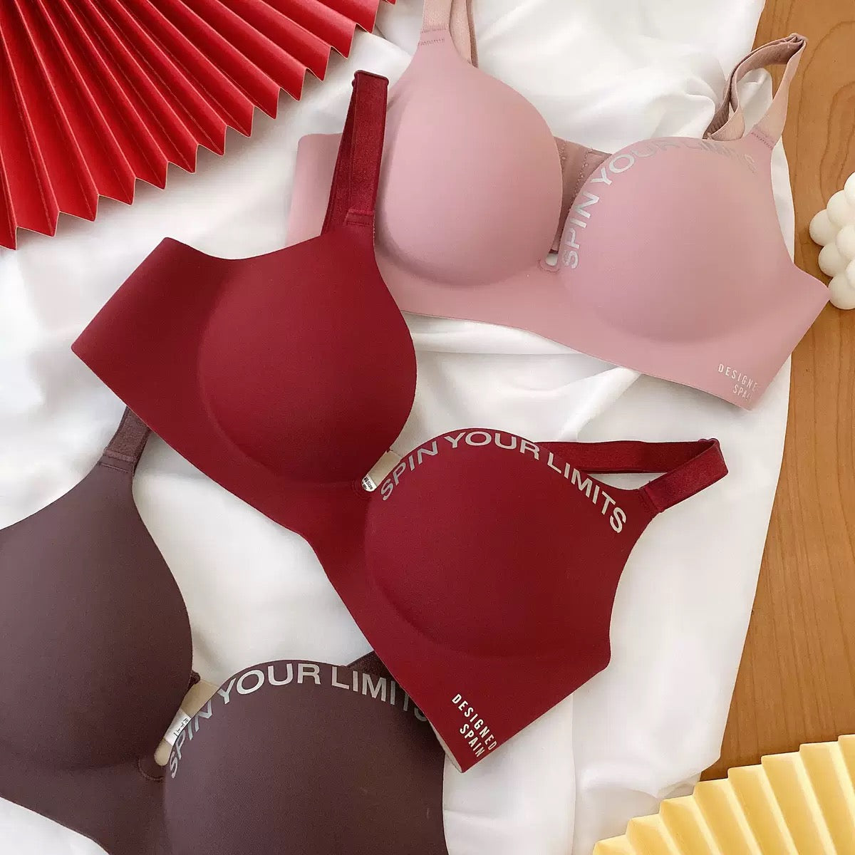 Wire-Free One-Piece Seamless Knitted Everyday Bra for Women Cross-Border Summer Breathable Underwear Adjusted-Straps