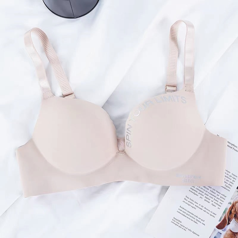 Wire-Free One-Piece Seamless Knitted Everyday Bra for Women Cross-Border Summer Breathable Underwear Adjusted-Straps