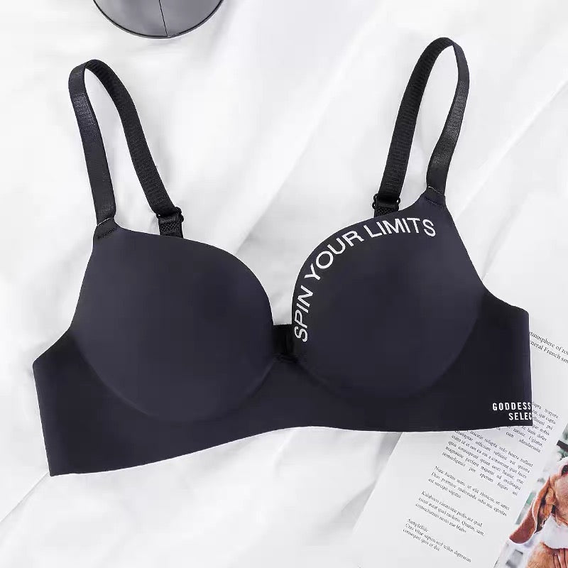 Wire-Free One-Piece Seamless Knitted Everyday Bra for Women Cross-Border Summer Breathable Underwear Adjusted-Straps