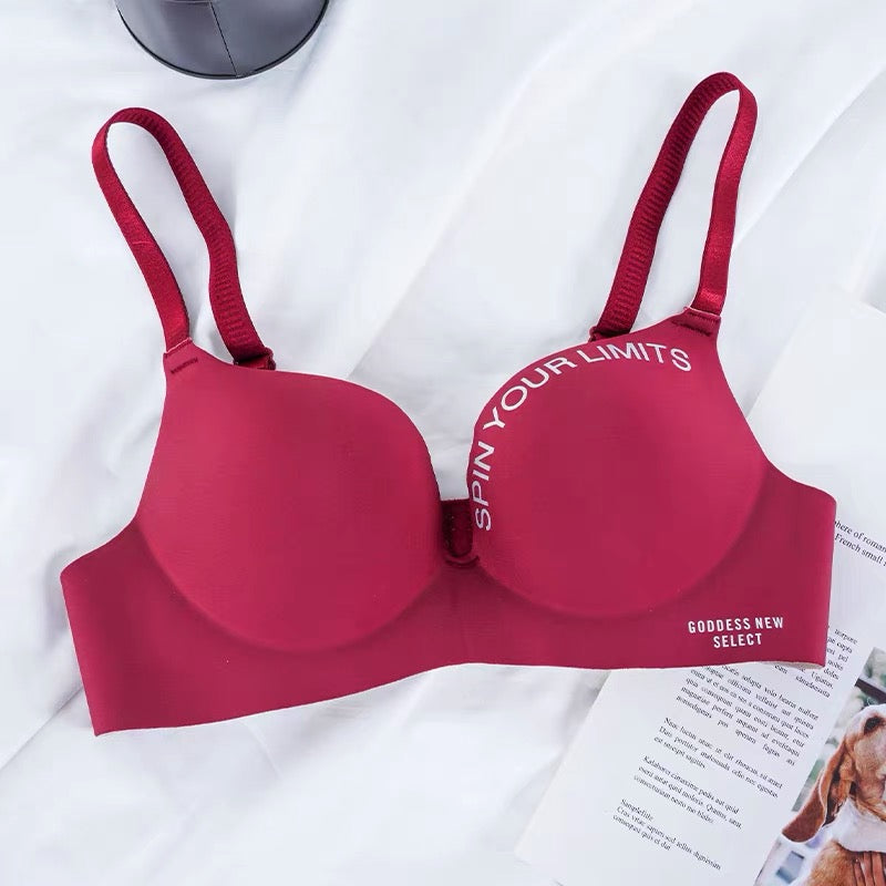 Wire-Free One-Piece Seamless Knitted Everyday Bra for Women Cross-Border Summer Breathable Underwear Adjusted-Straps