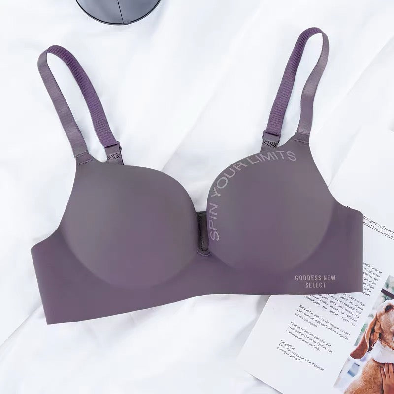 Wire-Free One-Piece Seamless Knitted Everyday Bra for Women Cross-Border Summer Breathable Underwear Adjusted-Straps