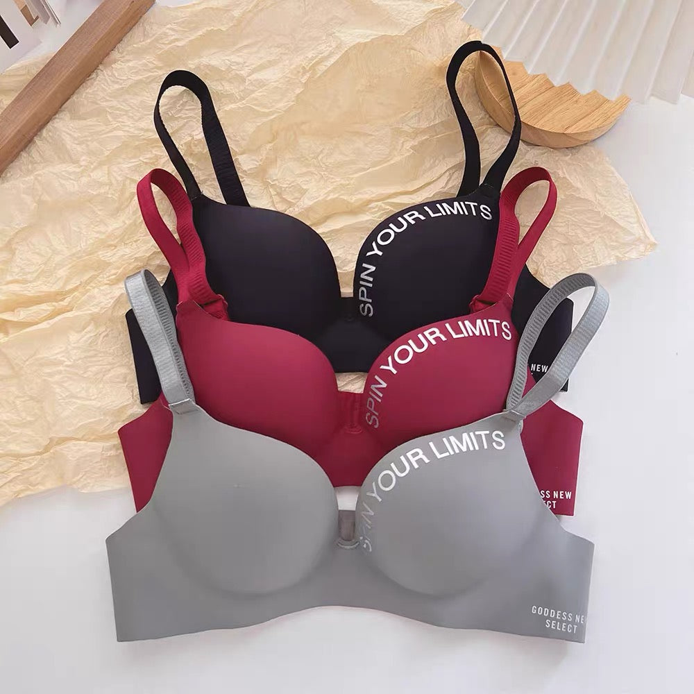 Wire-Free One-Piece Seamless Knitted Everyday Bra for Women Cross-Border Summer Breathable Underwear Adjusted-Straps