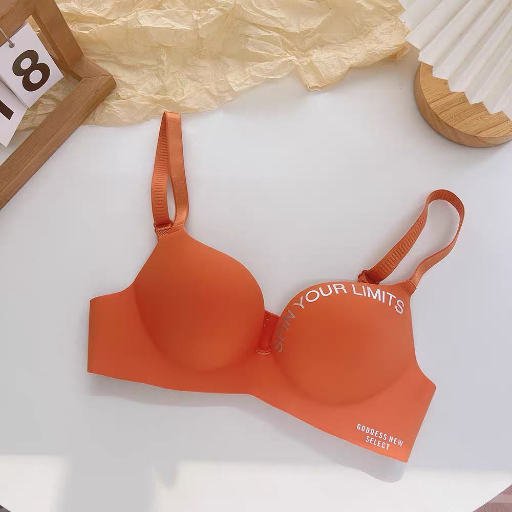 Wire-Free One-Piece Seamless Knitted Everyday Bra for Women Cross-Border Summer Breathable Underwear Adjusted-Straps