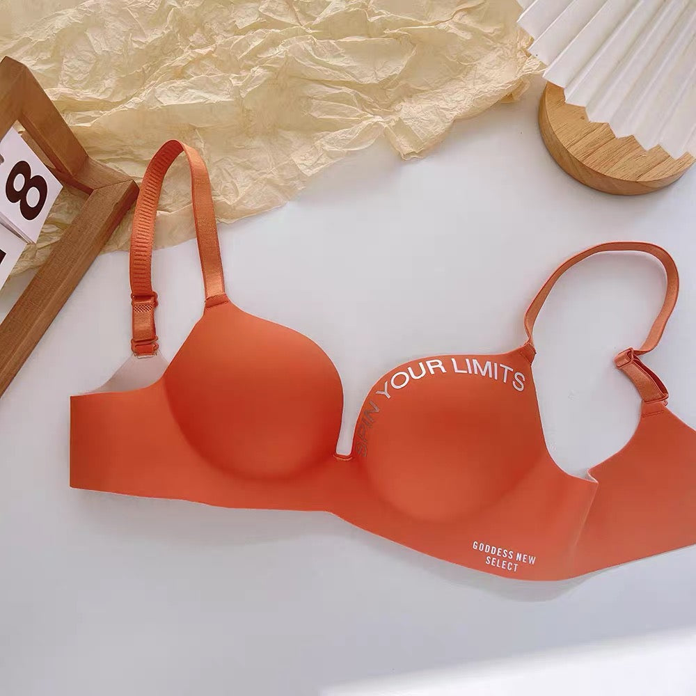 Wire-Free One-Piece Seamless Knitted Everyday Bra for Women Cross-Border Summer Breathable Underwear Adjusted-Straps