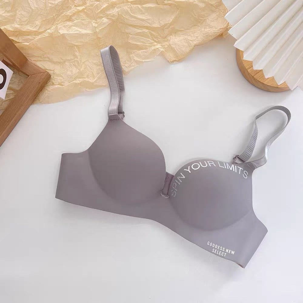 Wire-Free One-Piece Seamless Knitted Everyday Bra for Women Cross-Border Summer Breathable Underwear Adjusted-Straps