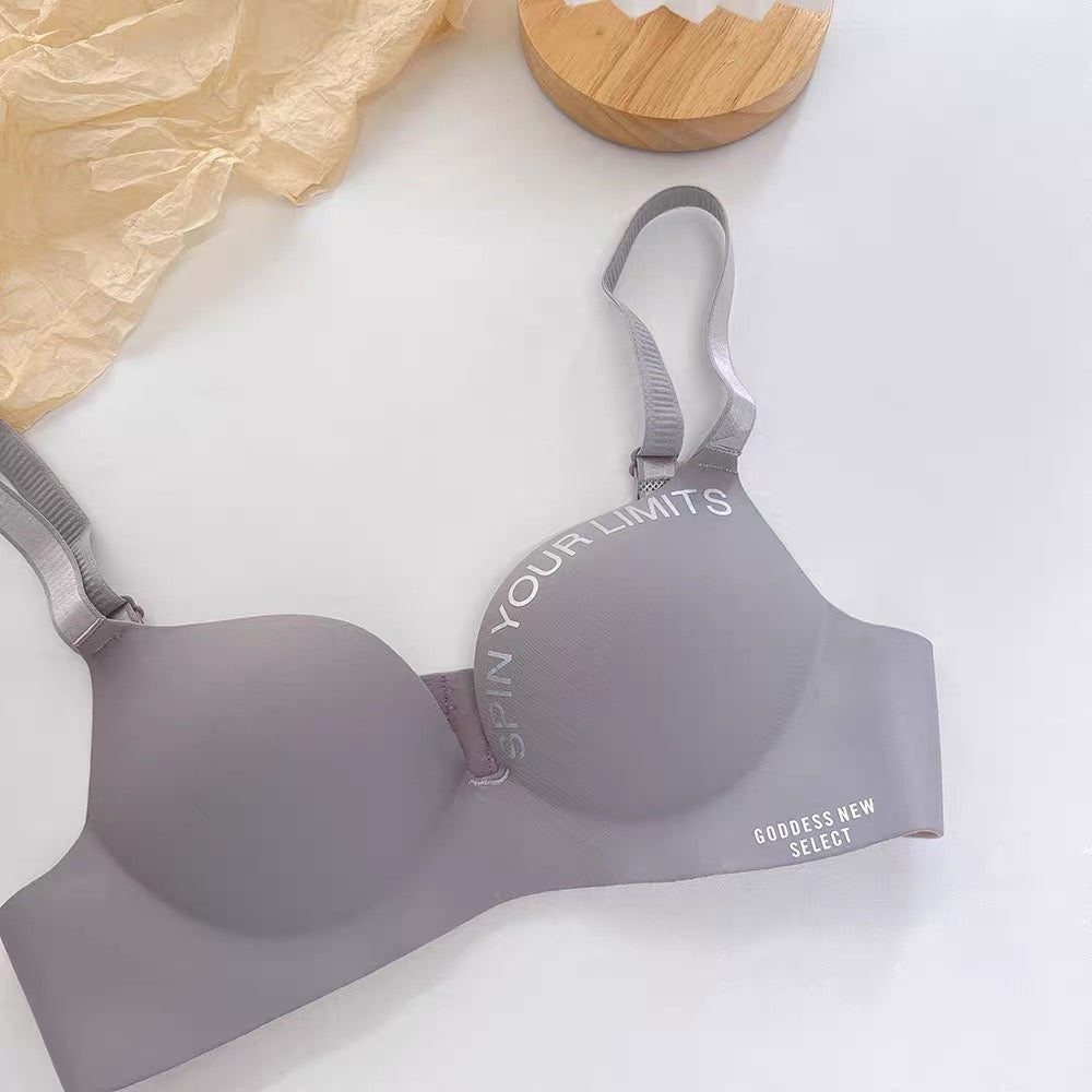 Wire-Free One-Piece Seamless Knitted Everyday Bra for Women Cross-Border Summer Breathable Underwear Adjusted-Straps