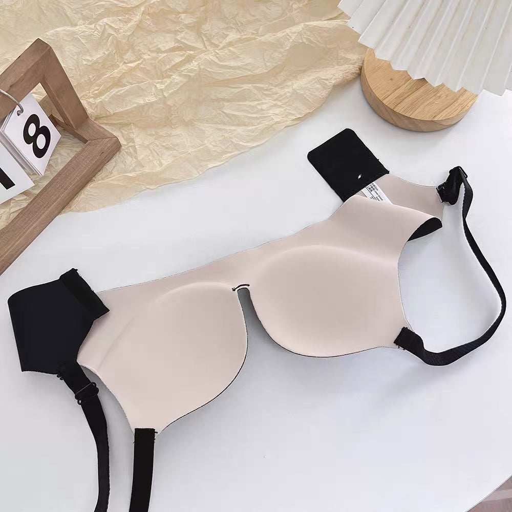 Wire-Free One-Piece Seamless Knitted Everyday Bra for Women Cross-Border Summer Breathable Underwear Adjusted-Straps