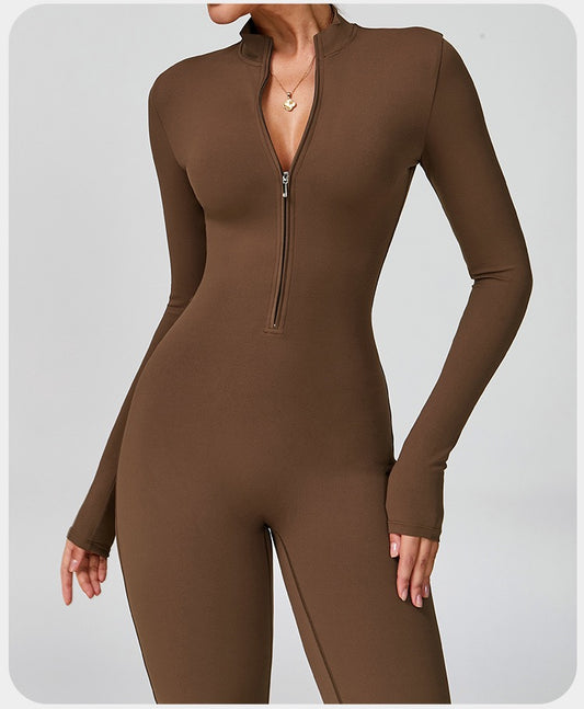 Sports Jumpsuits Women's Tracksuit One-Piece Fitness Suit  Gym Sets Long Sleeves  Exercise Bodysuit Woman