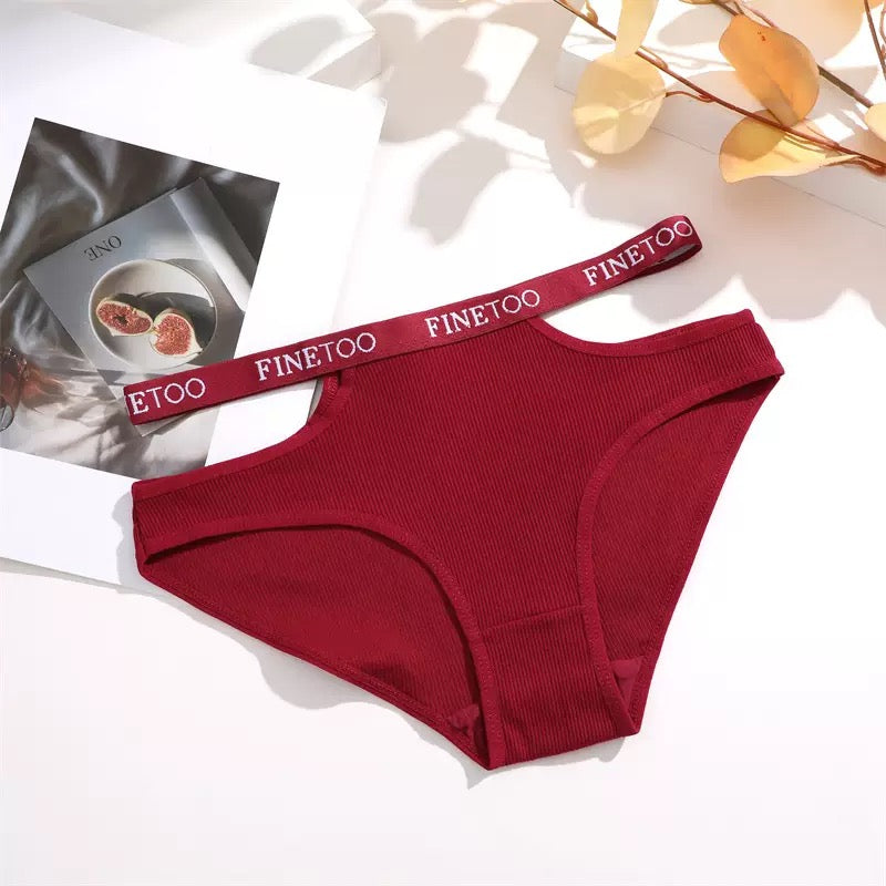 Women’s Ribbed Cotton-Style Bikini Panties with Cutout Logo Waistband, Low-Rise Fit and Soft Everyday Brief Underwear