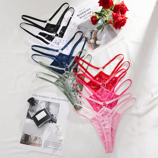 Women’s Sexy Lace Thong Panties – Low Waist, Bandage Style, Seamless & Comfortable, Multicolor Sexy Lingerie for a Seductive Look