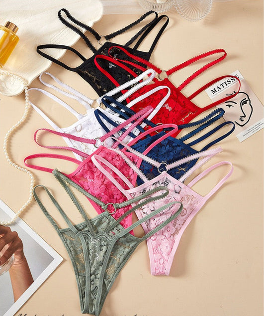 Women’s Sexy Lace Thong Panties – Low Waist, Bandage Style, Seamless & Comfortable, Multicolor Sexy Lingerie for a Seductive Look