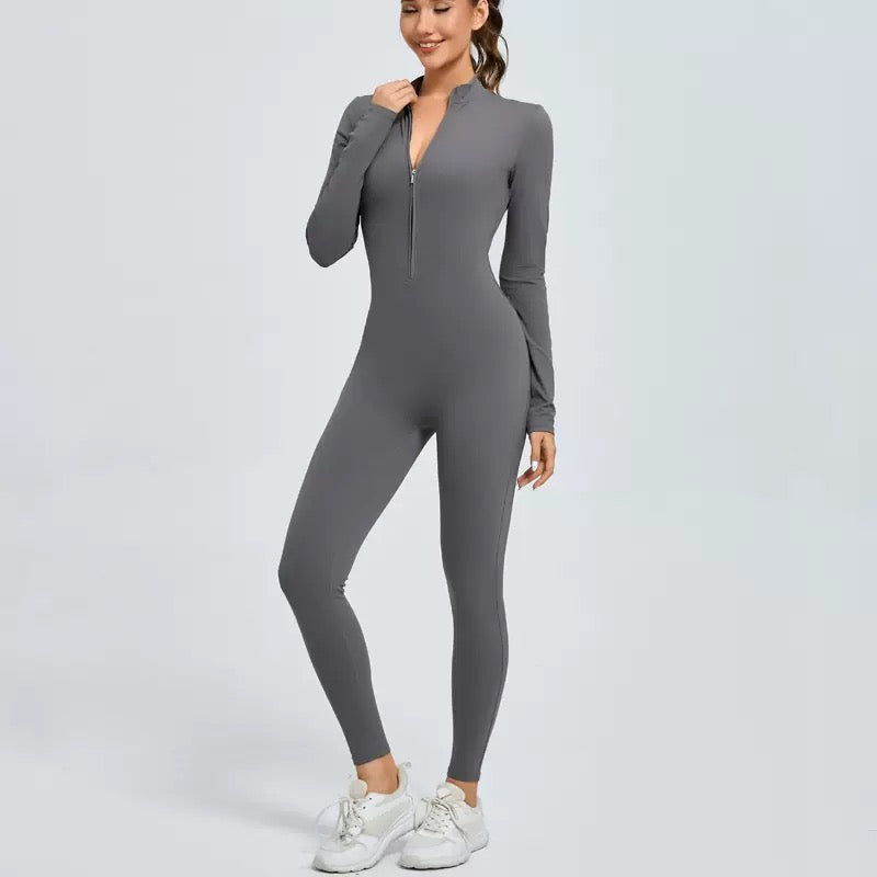 Sports Jumpsuits Women's Tracksuit One-Piece Fitness Suit  Gym Sets Long Sleeves  Exercise Bodysuit Woman