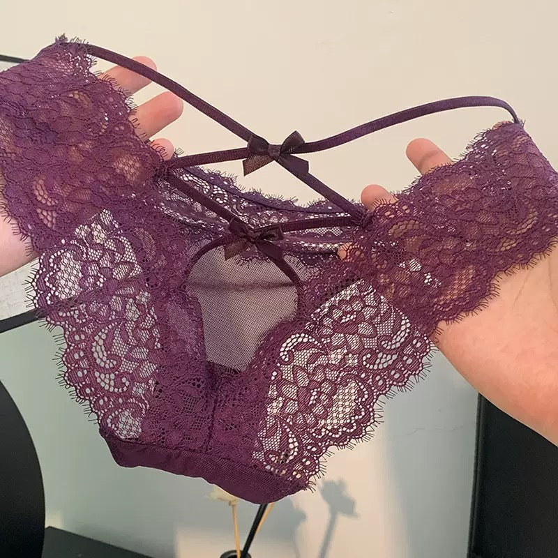 Sexy low waisted satin mesh breathable lace triangle underwear Sexy low waisted satin mesh breathable lace triangle underwear