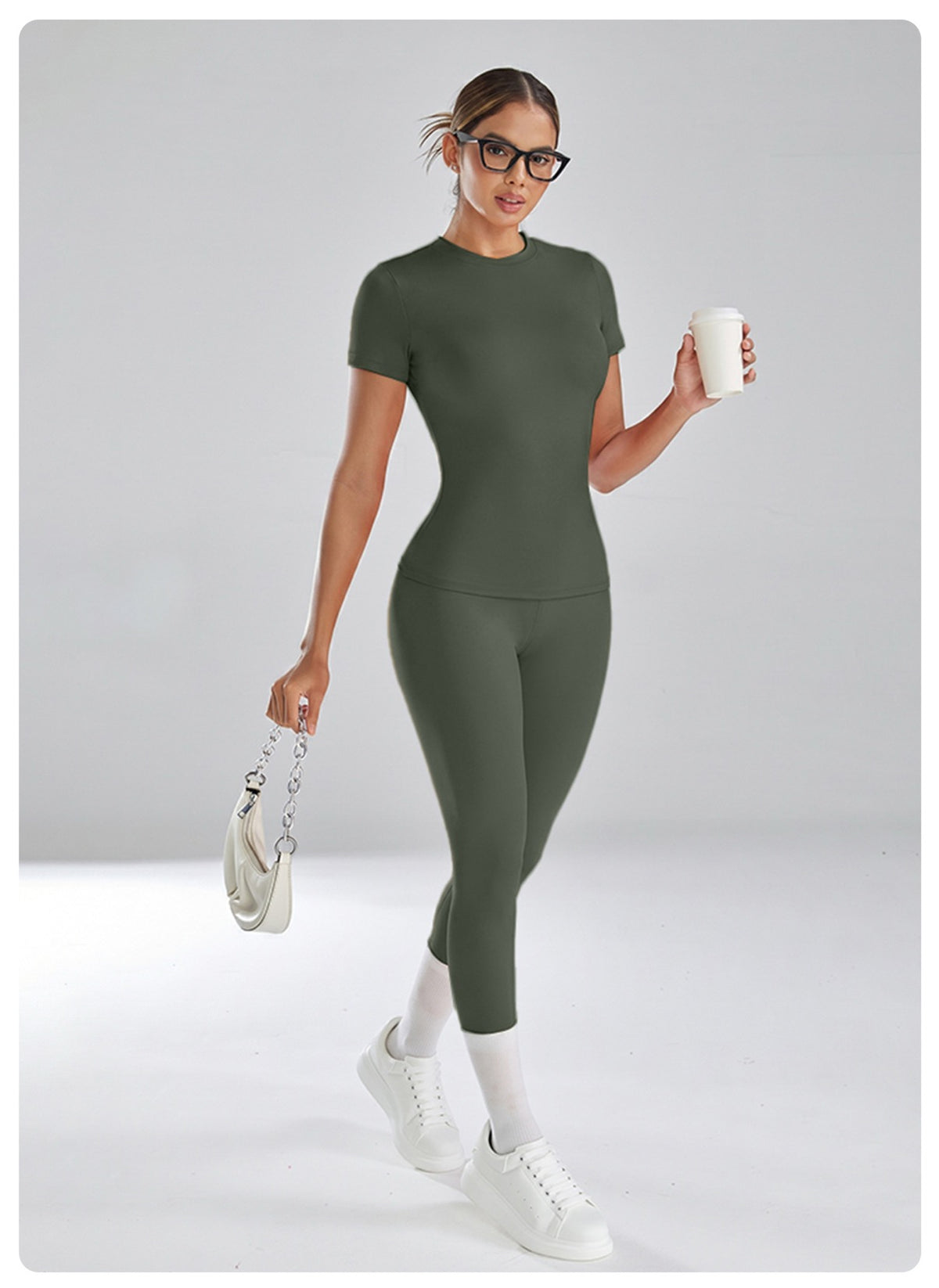 Sports Set Women Two-piece Tight Quick Drying Hip Lifting Workout Clothes Outdoor Sports Yoga Set