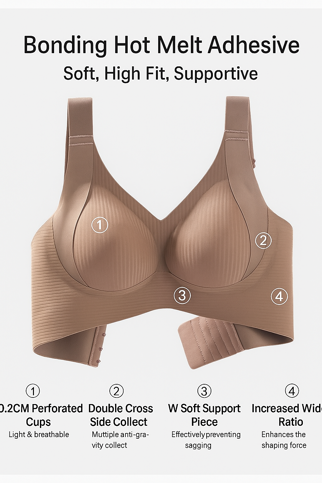 Women's Bra for Large Breasts Trace-Free Comfort No Steel Rings Bras Underwear for Women Ropa Interior De Mujer