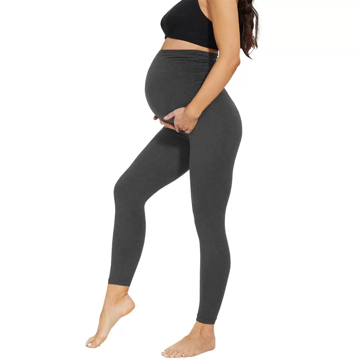 Maternity Seamless Yoga Leggings Belly Support Non-Slip Outdoor Sports Casual Wear Spring Summer Autumn Trendy Pregnant Women's