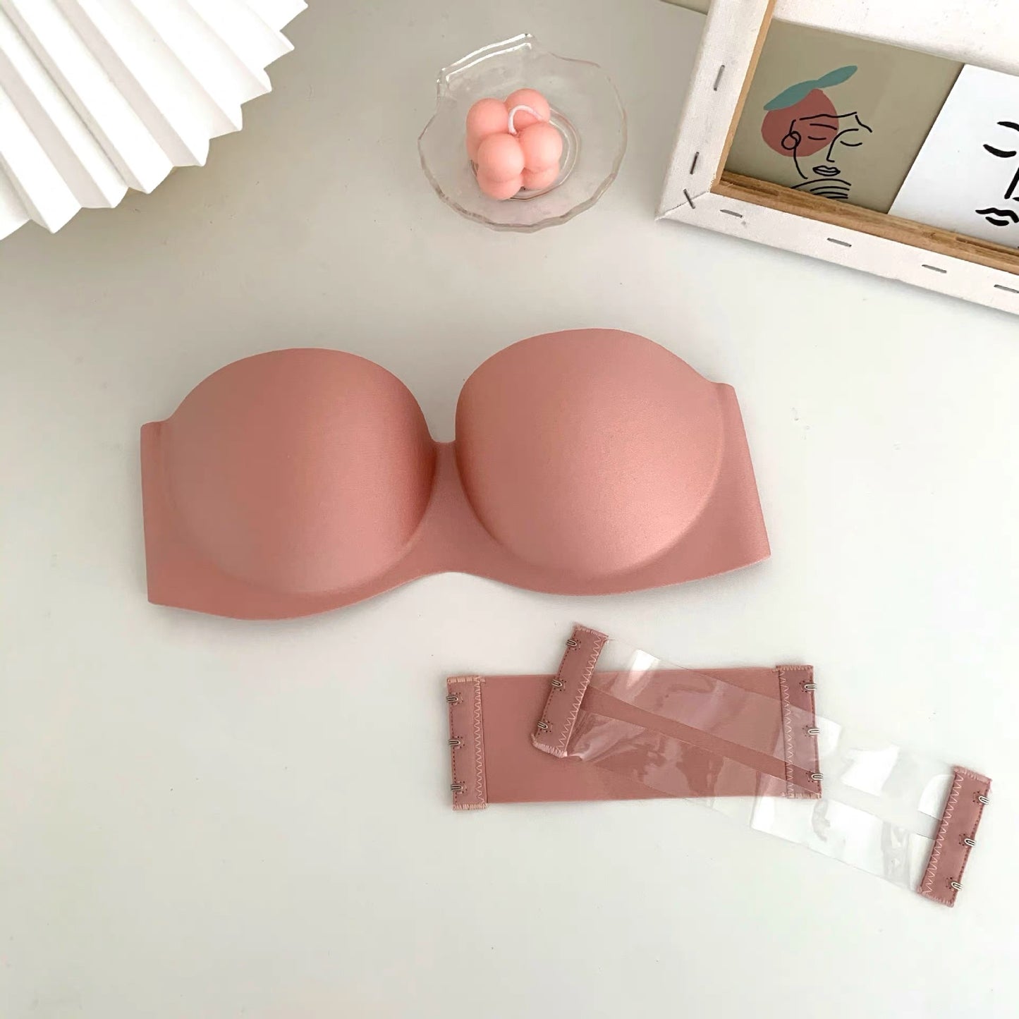 Women Intimates Invisible Push Up BH Wedding Backless Open Back Transparent Bra Thick Seamless Nubra Strapless Bralette Bra