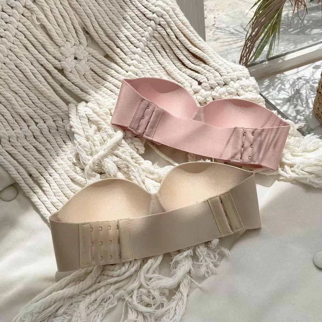 Women Intimates Invisible Push Up BH Wedding Backless Open Back Transparent Bra Thick Seamless Nubra Strapless Bralette Bra