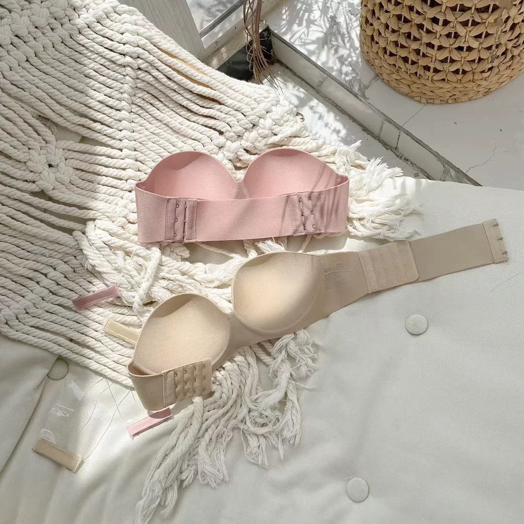 Women Intimates Invisible Push Up BH Wedding Backless Open Back Transparent Bra Thick Seamless Nubra Strapless Bralette Bra