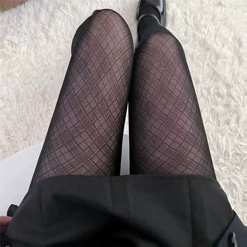Women’s Sexy Retro Striped Tights – Hollow Out Pantyhose, Super Stretchy Spring & Autumn Leggings Stockings