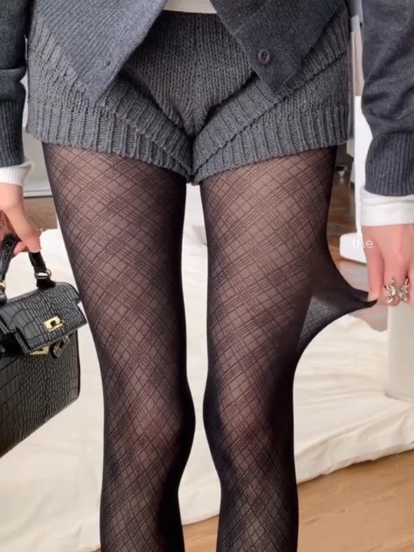 Women’s Sexy Retro Striped Tights – Hollow Out Pantyhose, Super Stretchy Spring & Autumn Leggings Stockings