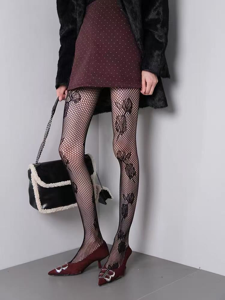 Long socks in the shape of a flower, women's socks, inner socks, silk, sexy socks