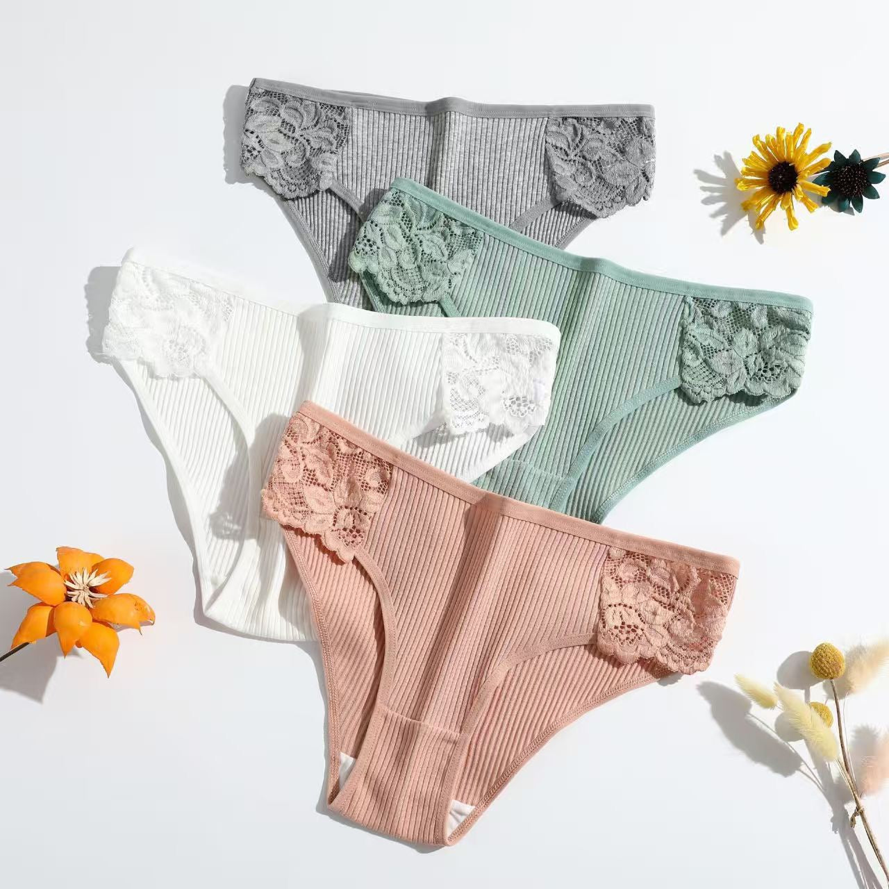 Sexy Women's Cotton Panties Hip Lift Hollow Out Briefs Mid Waist Female Comfort Breathable Underpants Solid Lady Lingerie
