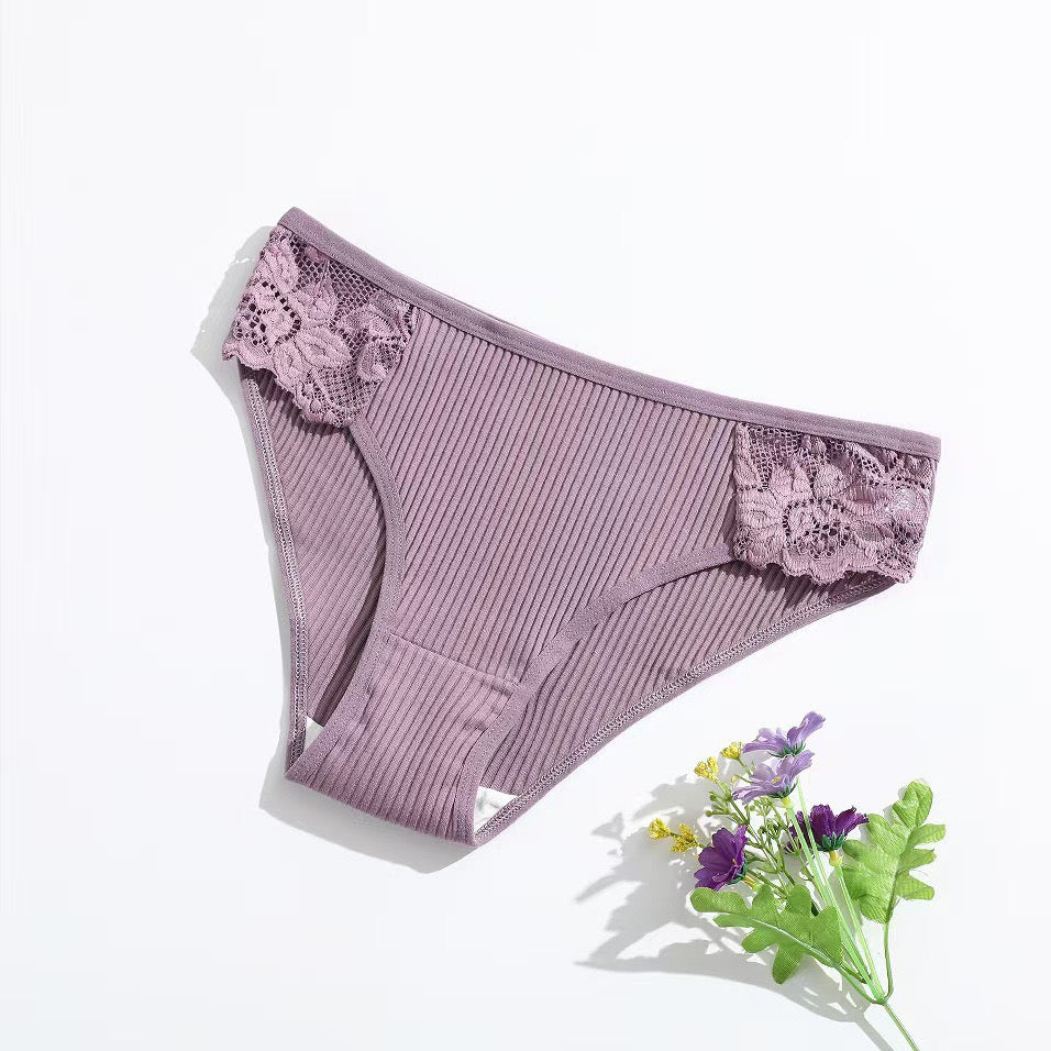 Sexy Women's Cotton Panties Hip Lift Hollow Out Briefs Mid Waist Female Comfort Breathable Underpants Solid Lady Lingerie