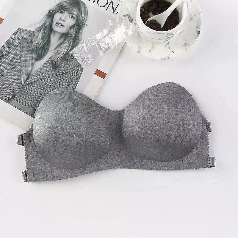 Non-Slip Invisible Strapless Tube Top Women's Thin Gather Top Support Without Steel Ring Warp Bra