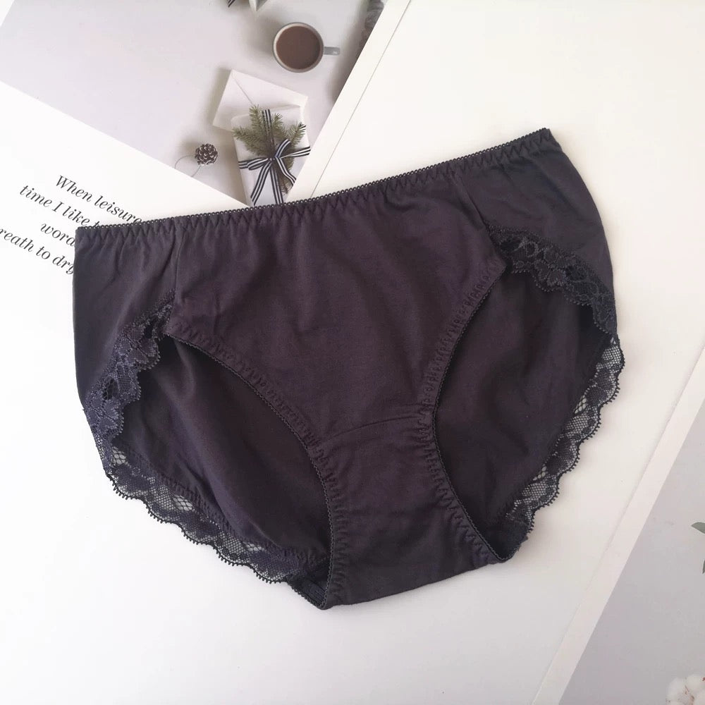 Lace Edge Solid Color Cute Pantie