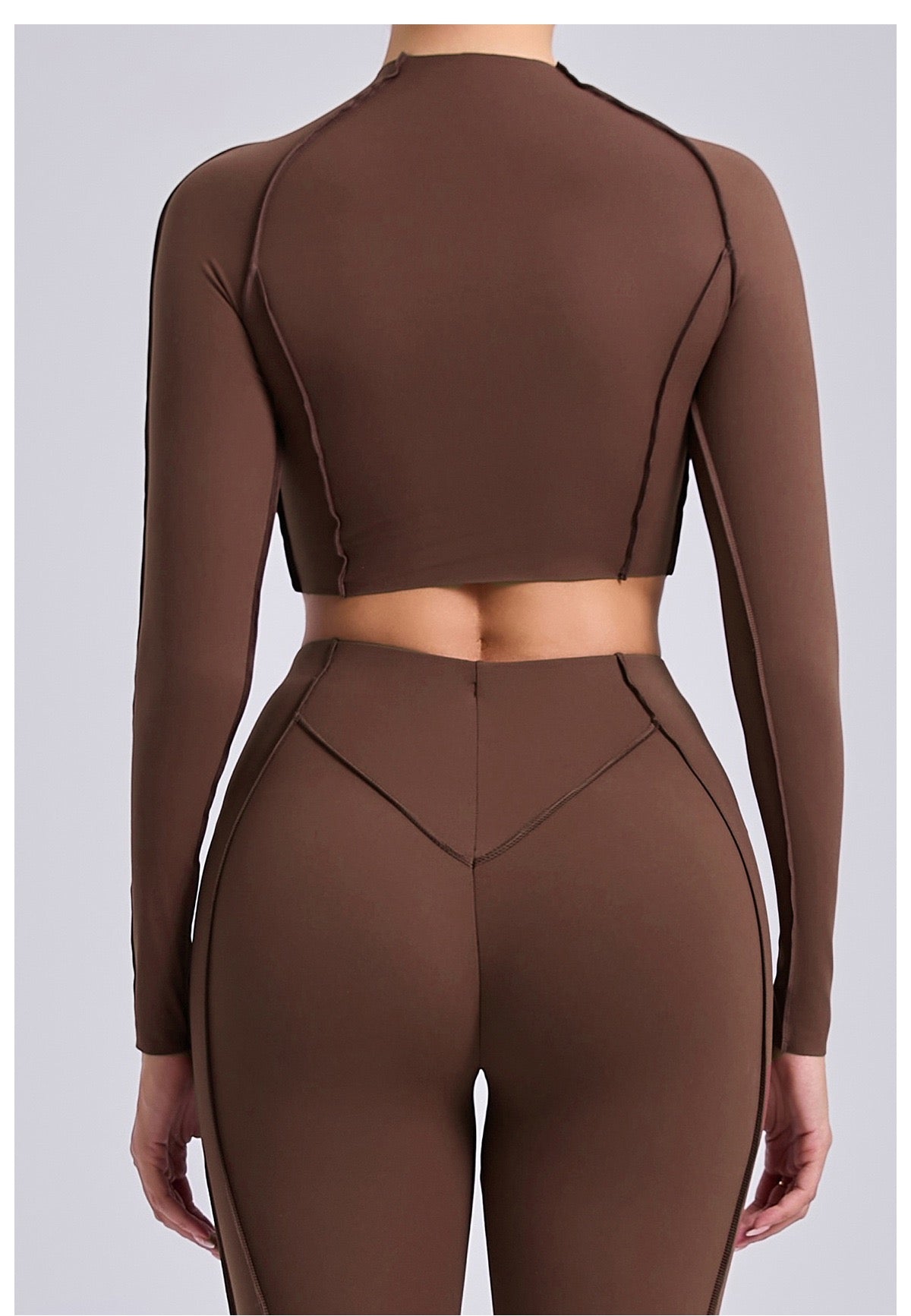 Autumn and winter sports yoga top, women's round-neck long-sleeved tops and tight-fitting trousers, outdoor fitness yoga wear