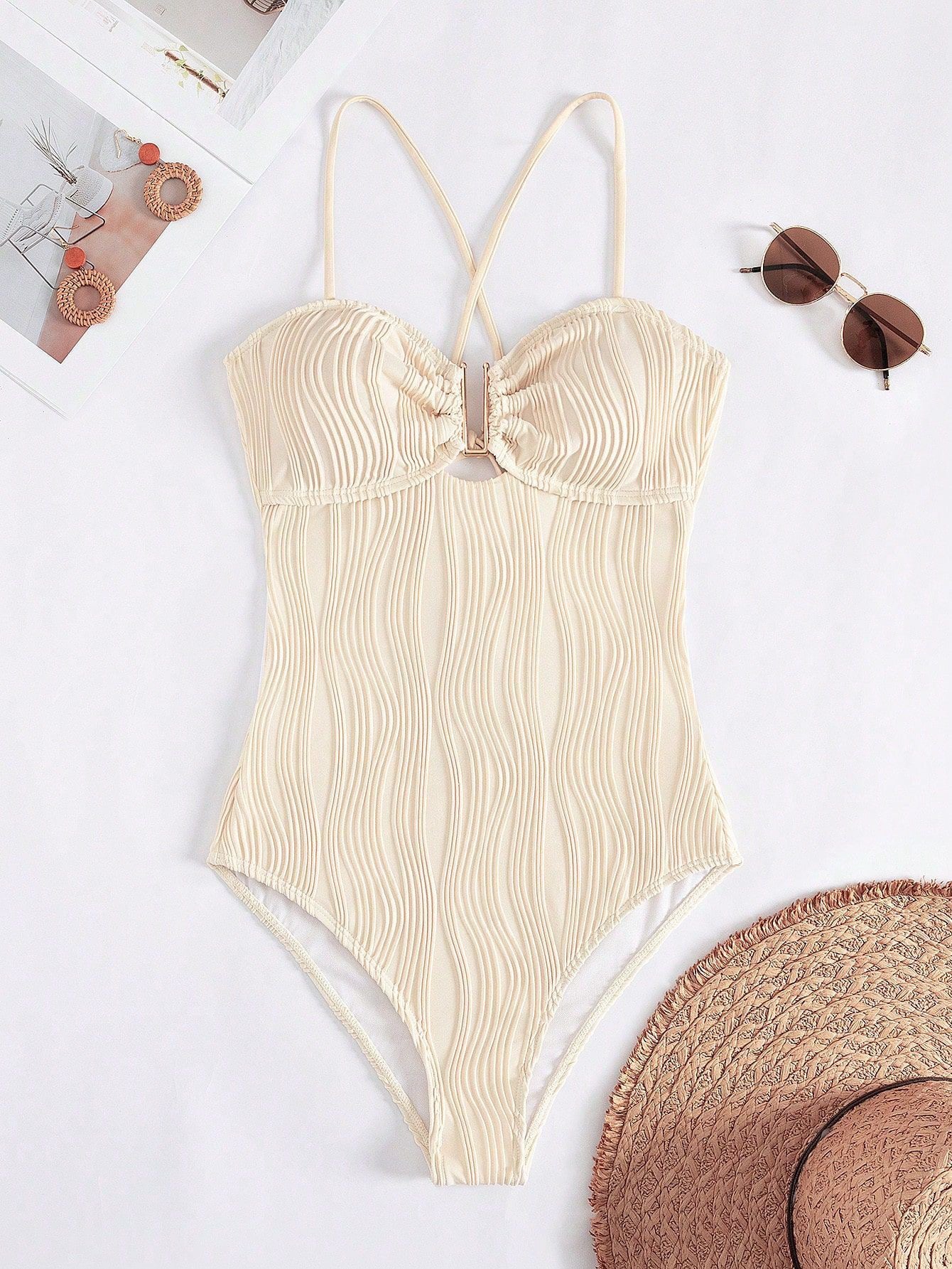 New Sexy Cut Out  Women Swimwear One Piece Swimsuit Female High Leg Cut  Bather Bathing Suit Swim