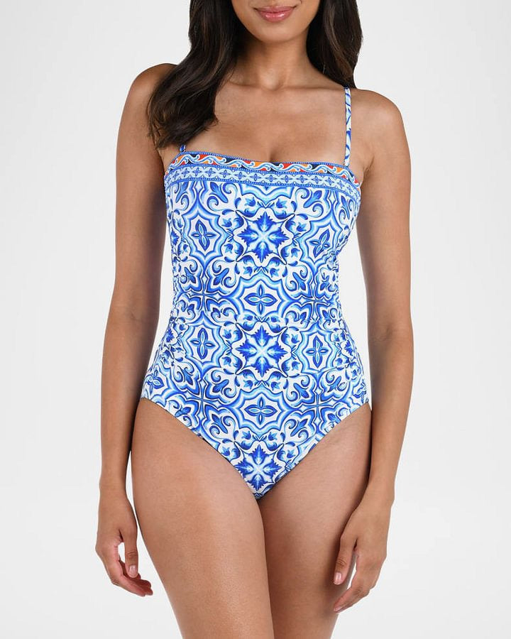 2Pcs Printed One Piece Swimsuit Women Sexy Swimwear With Long Skirt Strappy Bikini Bandeau Biquini Female Bathingsuit Beachwear