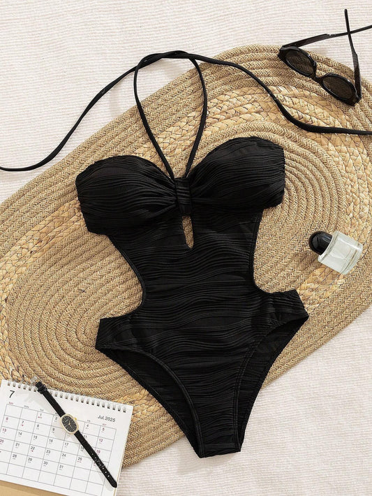 New Sexy Cut Out Women Swimwear One Piece Swimsuit Female High Leg Cut  Bather Bathing Suit Swim