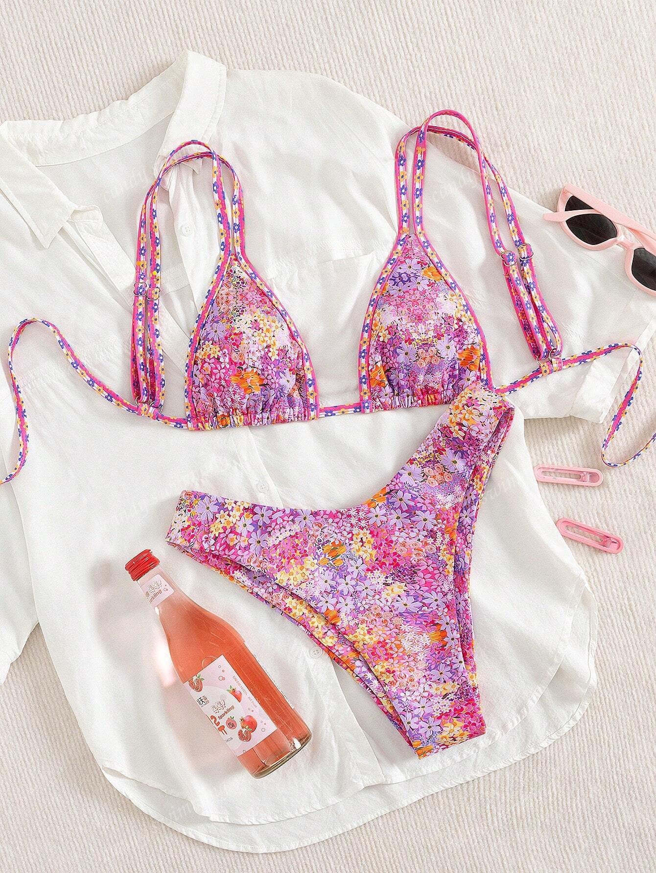 Sequin Bikini Set 3 Pieces Sparkly Halter Neck Swimsuit with Wrap Skirt High Cut Bathing Suit for Women Beach Vacation Swimwear