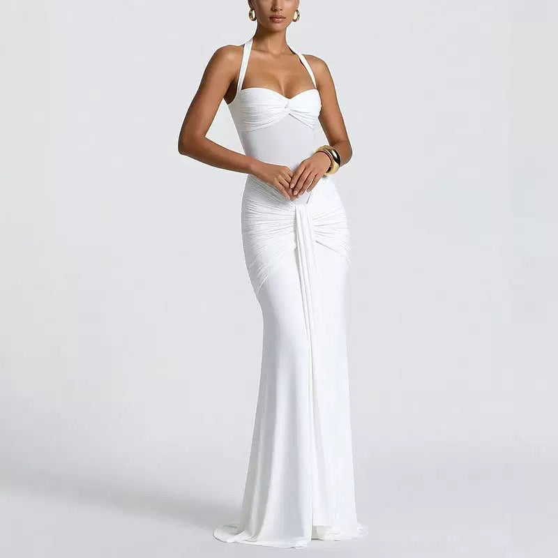 Women's Sexy Mesh See-Through Maxi Dress Long Sleeve Bowknot Evening Gown for Club Party Trendy High Street Style 2026