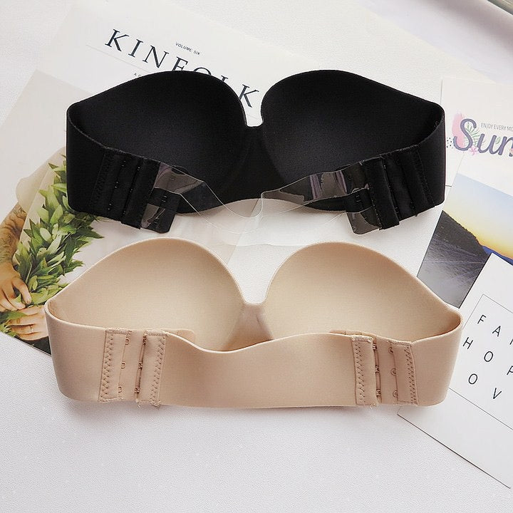 Women Intimates Invisible Push Up BH Wedding Backless Open Back Transparent Bra Thick Seamless Nubra Strapless Bralette Bra