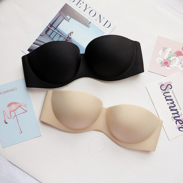 Women Intimates Invisible Push Up BH Wedding Backless Open Back Transparent Bra Thick Seamless Nubra Strapless Bralette Bra