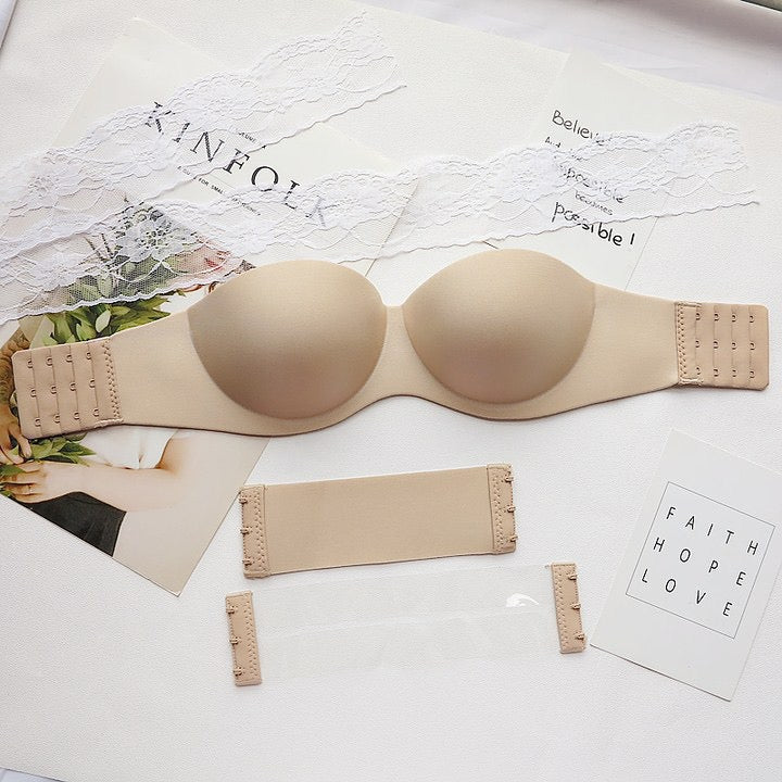 Women Intimates Invisible Push Up BH Wedding Backless Open Back Transparent Bra Thick Seamless Nubra Strapless Bralette Bra