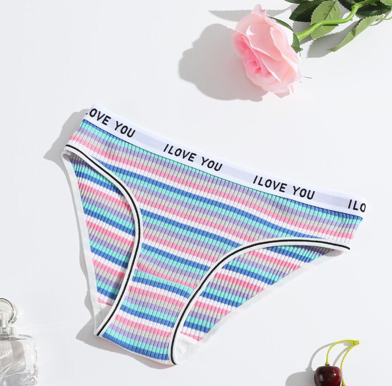 Underwear Women Cotton Crotch Mid Waist Traceless Sexy Panties  Sports Style Girls Breathable Underpants