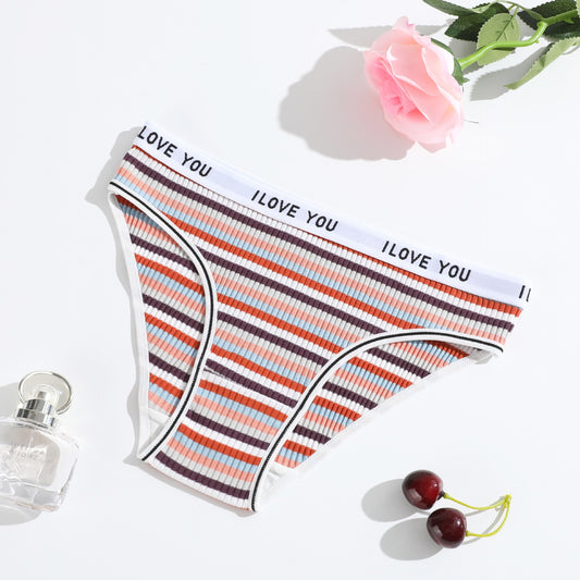 Underwear Women Cotton Crotch Mid Waist Traceless Sexy Panties  Sports Style Girls Breathable Underpants