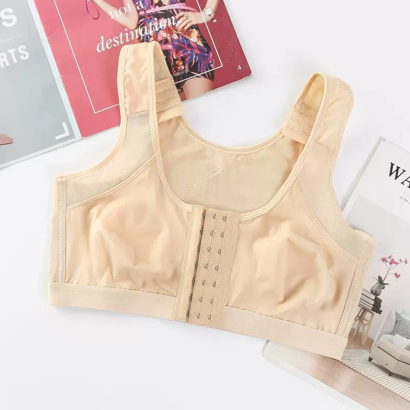 Women's Sports Front-closure Comfortable Bra In Plus Size With A Non-wired Open-design Breathable European-American Style