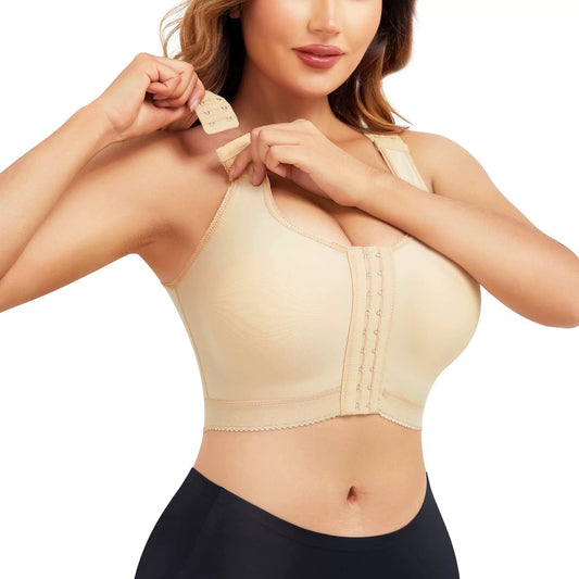 Women's Sports Front-closure Comfortable Bra In Plus Size With A Non-wired Open-design Breathable European-American Style