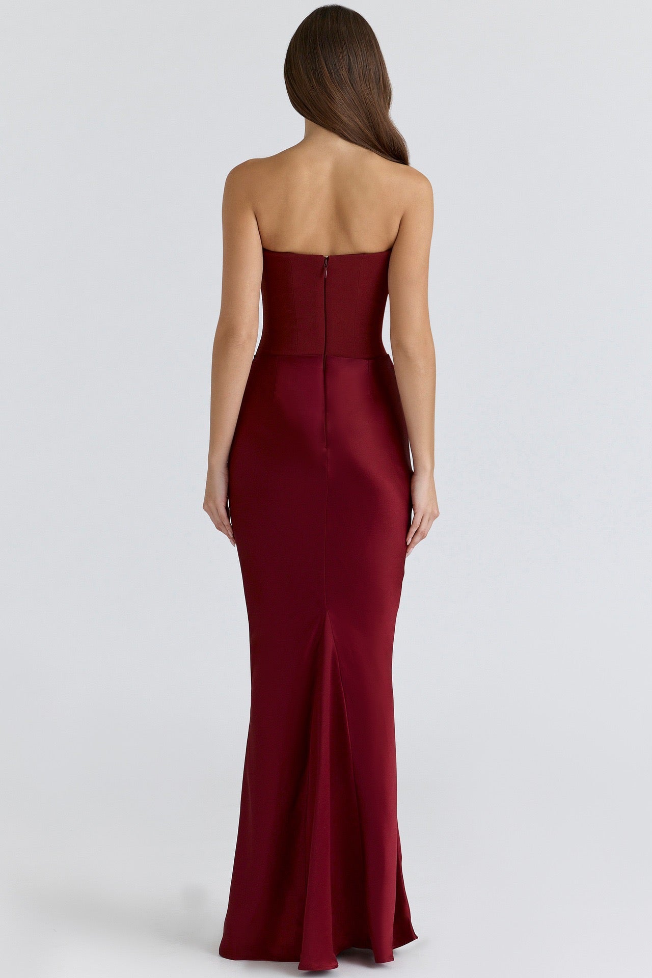 Women's Strapless Evening Dress Sexy Satin Pleated High Waist Skinny Party Dresses 2026 New Elegant Chic Design Sense Long Dress