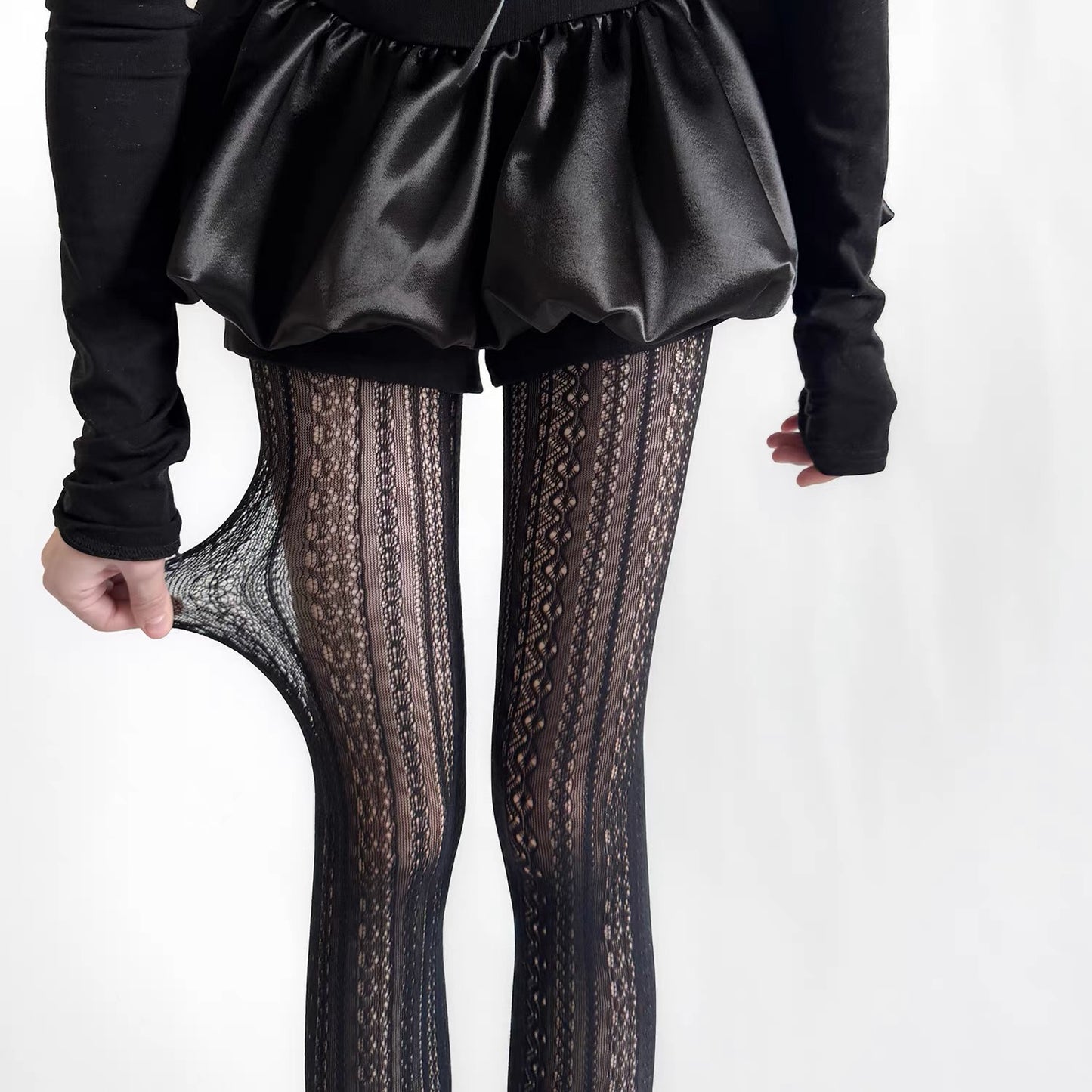 Women’s Sexy Retro Striped Tights – Hollow Out Pantyhose, Super Stretchy Spring & Autumn Leggings Stockings