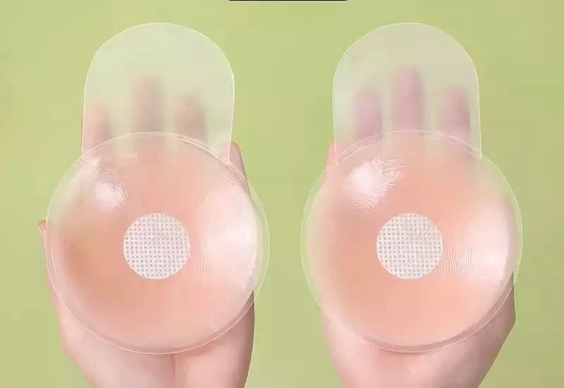 Women's  Sticky Nipple Cover Circle Tone Reusable Adhesive Invisible Silicone Pushup Bras