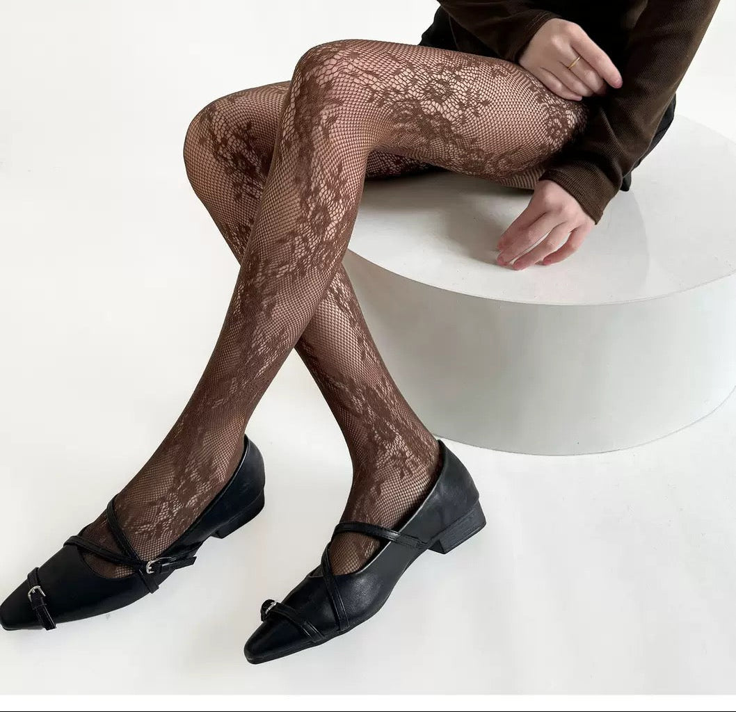 Long socks in the shape of a flower, women's socks, inner socks, silk, sexy socks
