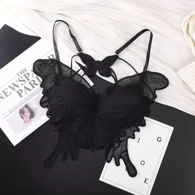 Summer Women's Sexy Butterfly Lace Up Crop Tops Cross Backless Sleeveless  Aesthetic Camisole Casual Vest